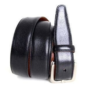 Men's Wearhouse BLACK GENUINE LEATHER 1 1/8"Wd CASUAL DRESS MEN'S BELT 40 (G79